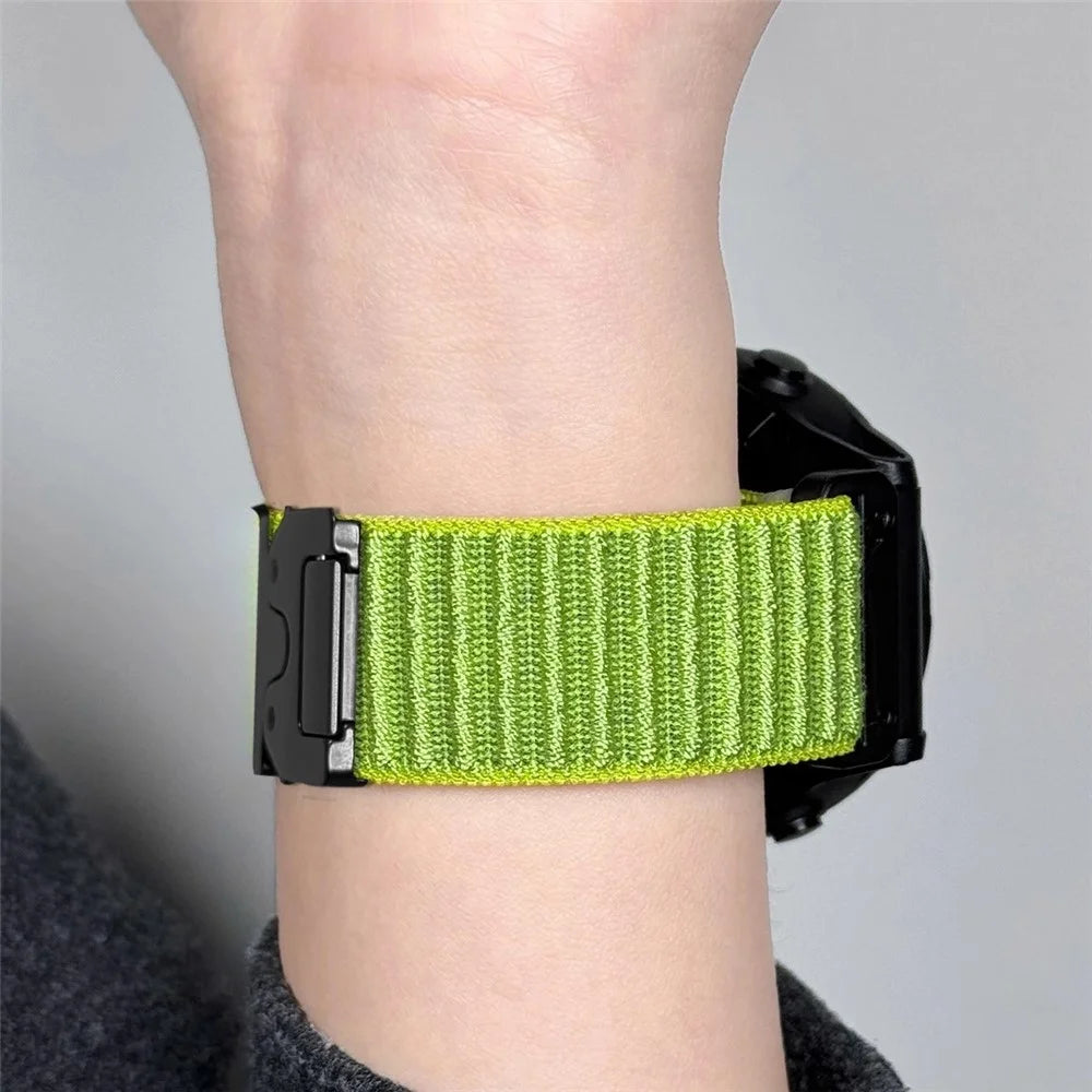 Nylon Watch Band for Garmin Fenix 7 Pro 47mm / 7 / 6 Pro QuickFit 22mm Parachute Buckle Woven Wrist Strap with Stainless Steel Connector - Purple - 6