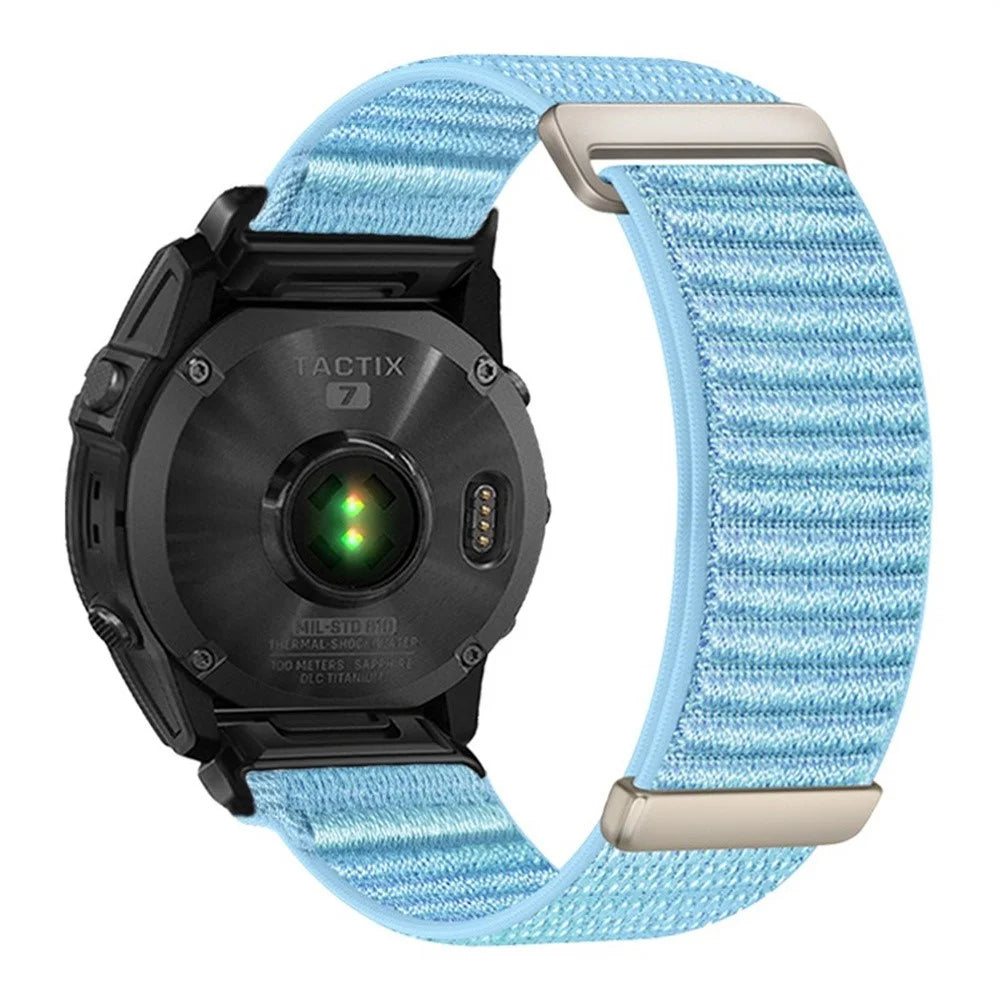 20mm Watch Band For Garmin Fenix 7S  /  7S Pro 42mm  /  6S  /  6S Pro Two-Piece Magic Tape Nylon Woven Wrist Strap - Baby Blue - 1