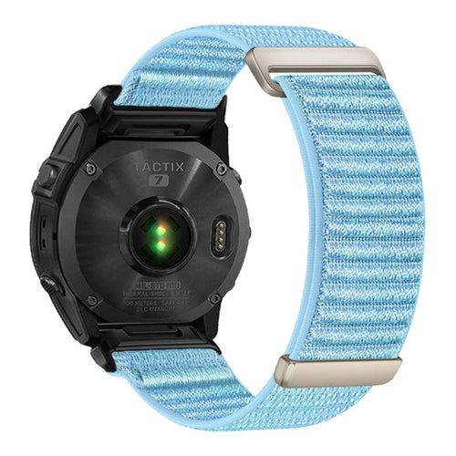 20mm Watch Band For Garmin Fenix 7S  /  7S Pro 42mm  /  6S  /  6S Pro Two-Piece Magic Tape Nylon Woven Wrist Strap - Baby Blue - 1