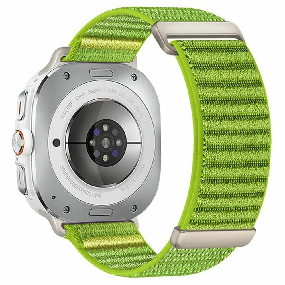 For Samsung Galaxy Watch Ultra2 47mm / Watch Ultra (2025) 47mm / Watch Ultra 47mm Watch Band Two-Piece Magic Tape Nylon Woven Wrist Strap - Light Green - 1