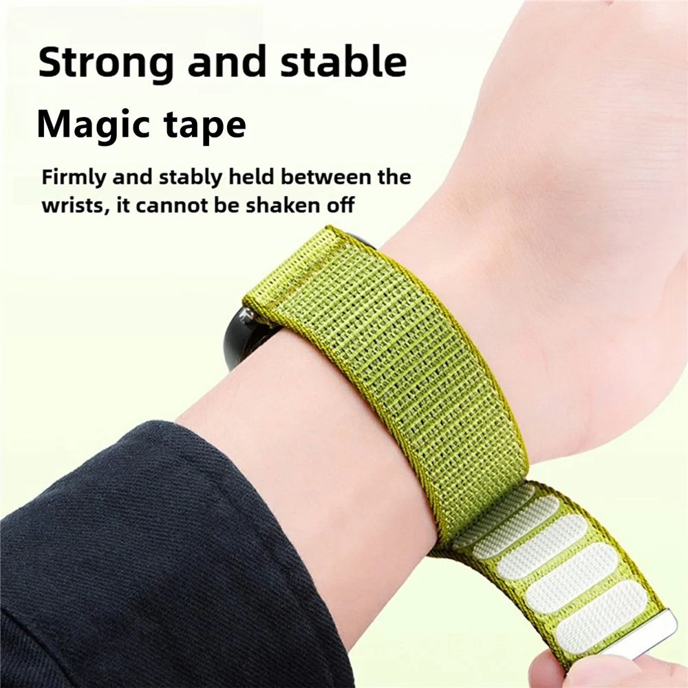 For Samsung Galaxy Watch Ultra2 47mm / Watch Ultra (2025) 47mm / Watch Ultra 47mm Watch Band Two-Piece Magic Tape Nylon Woven Wrist Strap - Light Green - 3