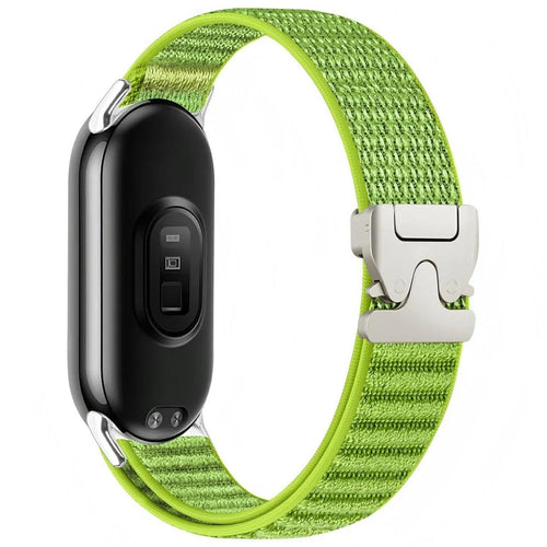 Nylon Watch Band for Xiaomi Smart Band 10  /  9  /  8 Parachute Buckle Woven Wrist Strap with Stainless Steel Connector - Green - 1