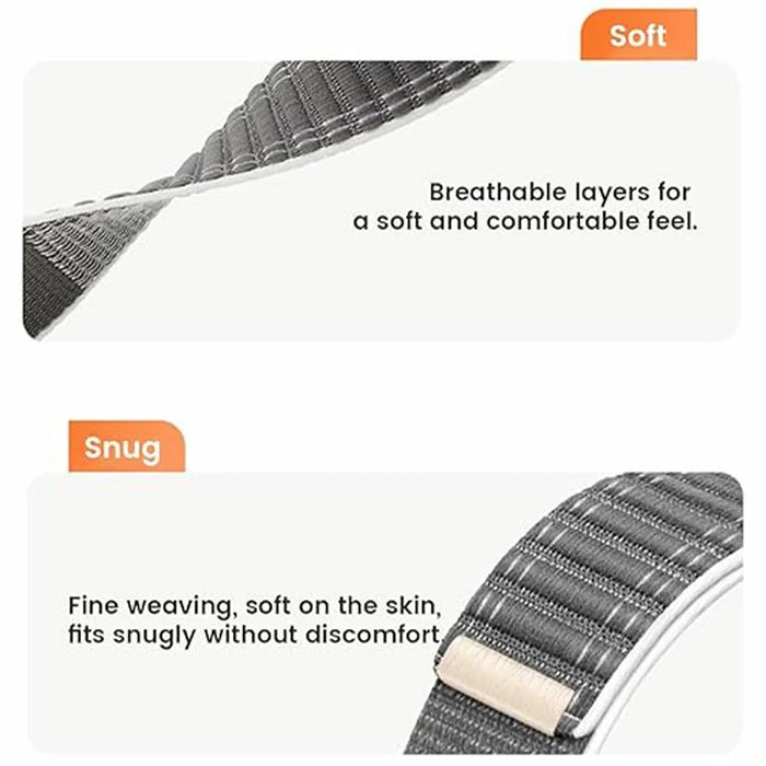 For Samsung Galaxy Watch7 44mm  /  40mm Nylon Watch Band 20mm Wave Pattern Magic Tape Closure Wrist Strap - White - 4