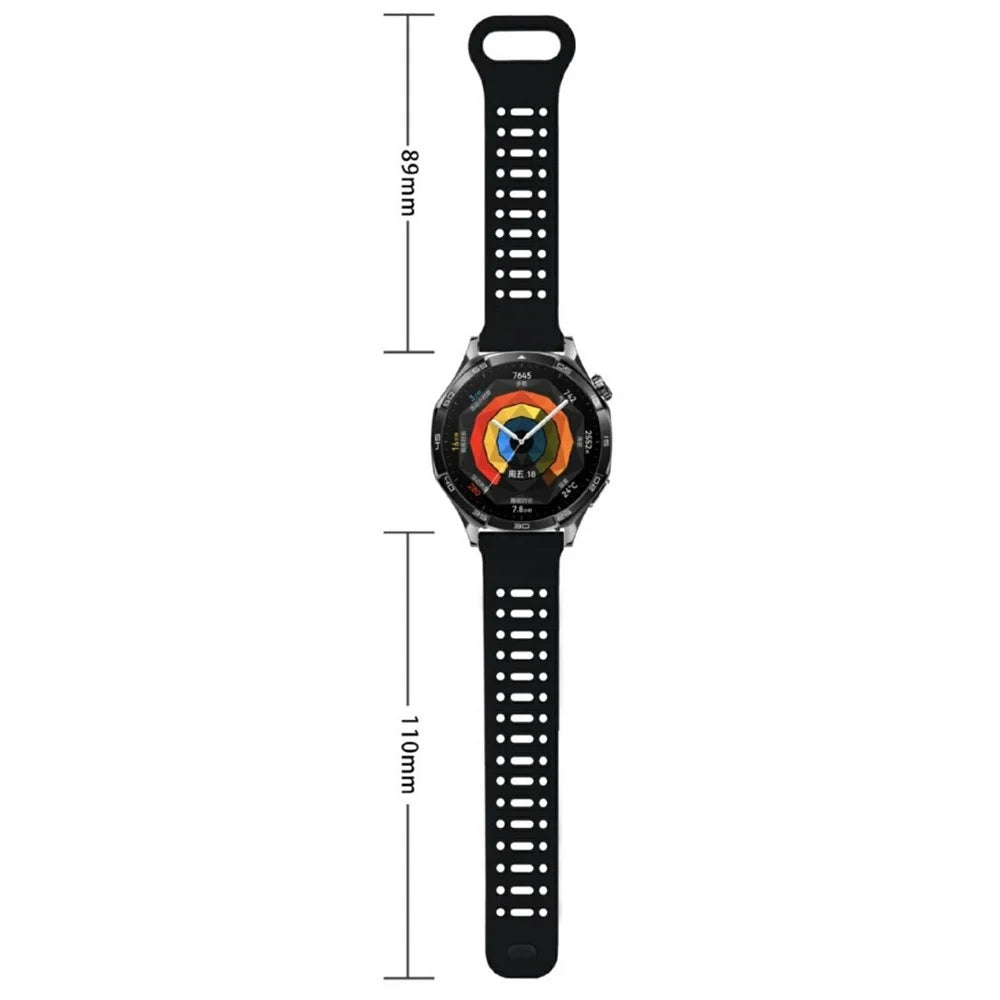 For Samsung Galaxy Watch7 44mm  /  40mm Silicone Watch Band 20mm Quick Release Button Hollow Reverse Buckle Wrist Strap - Black - 4