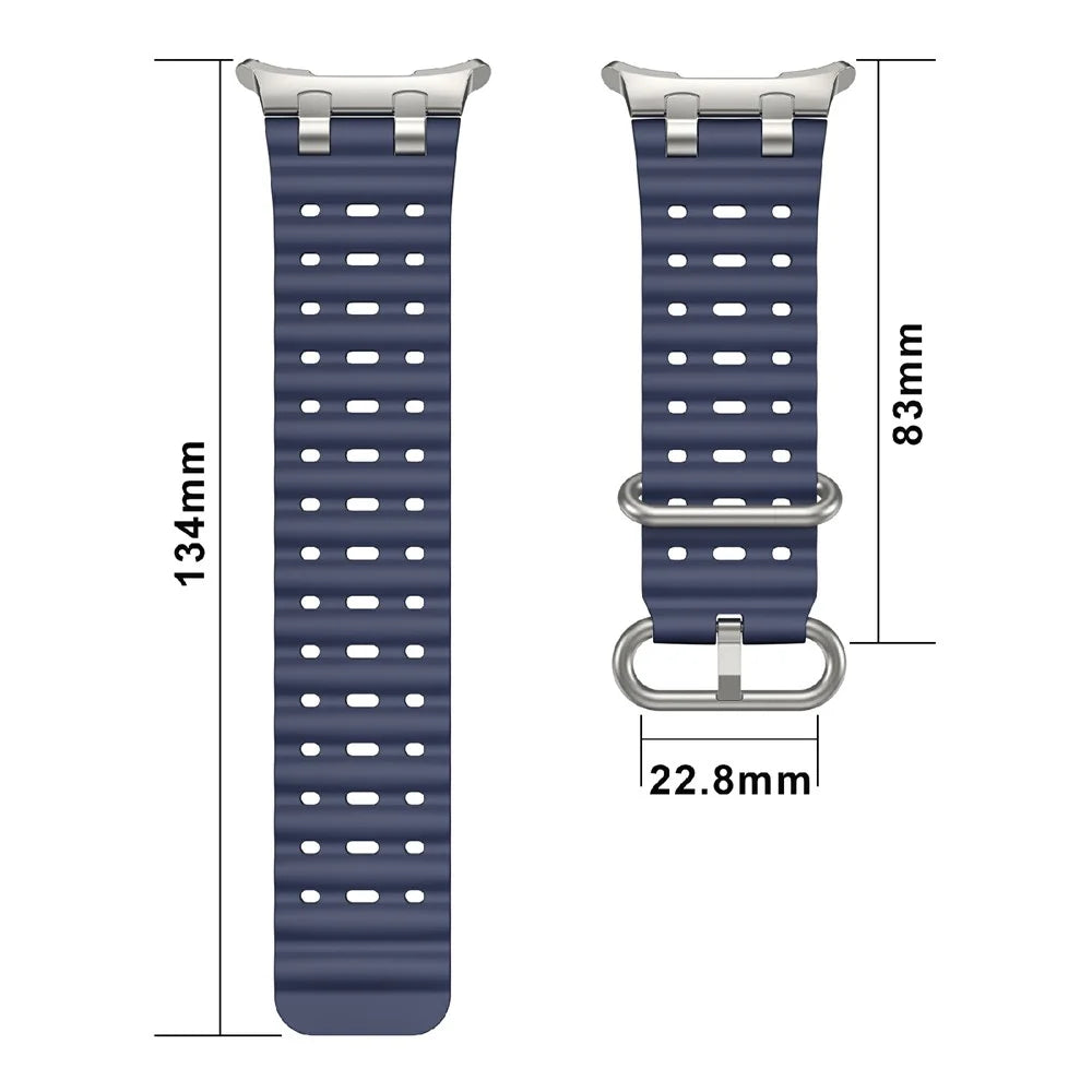For Samsung Galaxy Watch Ultra2 47mm / Watch Ultra (2025) 47mm / Watch Ultra 47mm Breathable Watch Strap Silicone Band - White + Silver Buckle - 7
