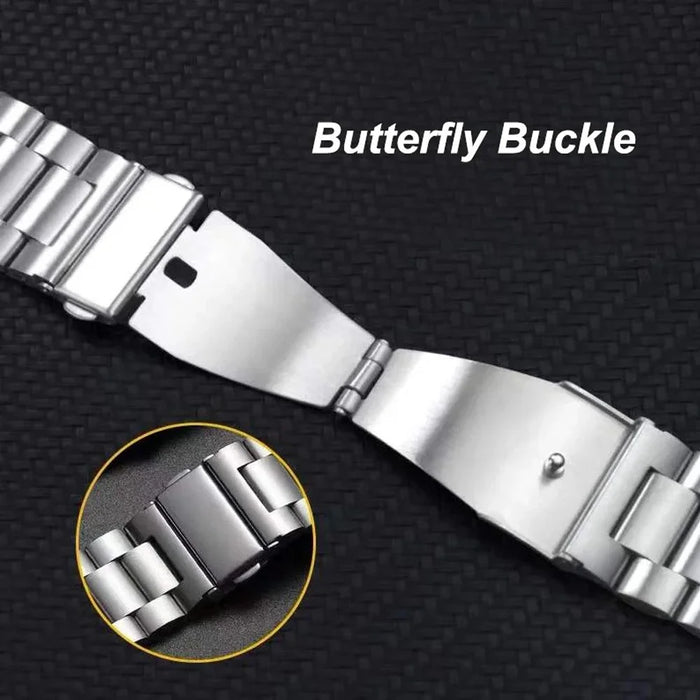 Integrated 3-Link Watch Band for Google Pixel Watch 4 45mm / Watch 3 45mm Titanium Alloy Strap with Butterfly Clasp - Silver - 3