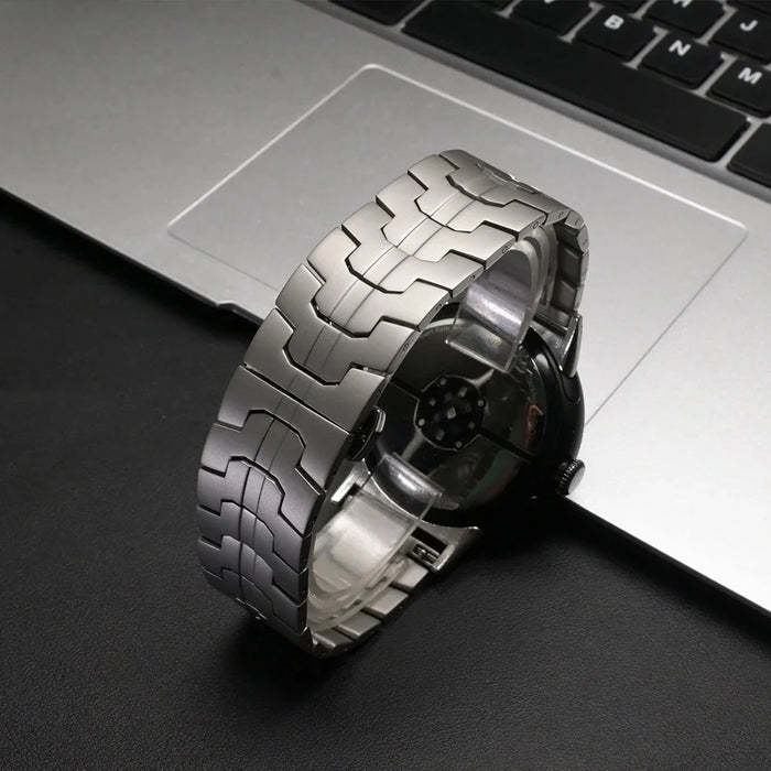 Butterfly Buckle Strap for Google Pixel Watch 4 45mm / Watch 3 45mm Titanium Alloy Watch Band - Black - 3