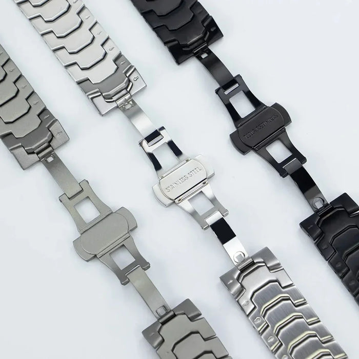 Butterfly Buckle Strap for Google Pixel Watch 4 45mm / Watch 3 45mm Titanium Alloy Watch Band - Black - 5