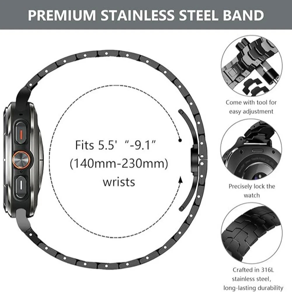 Watch Band for Google Pixel Watch 4 41mm / Watch 3 41mm / Watch 2 / Watch Butterfly Clasp Stainless Steel Wrist Strap - Silver - 7