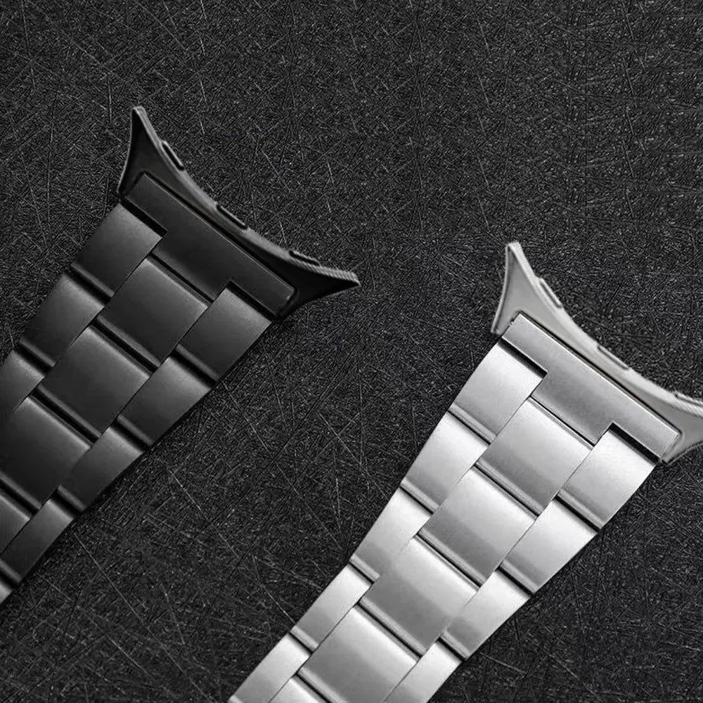 3-Bead Stainless Steel Band for Google Pixel Watch 4 41mm / Watch 3 41mm / Watch 2 / Watch Removable Links Adjustable Watch Strap - Silver - 6