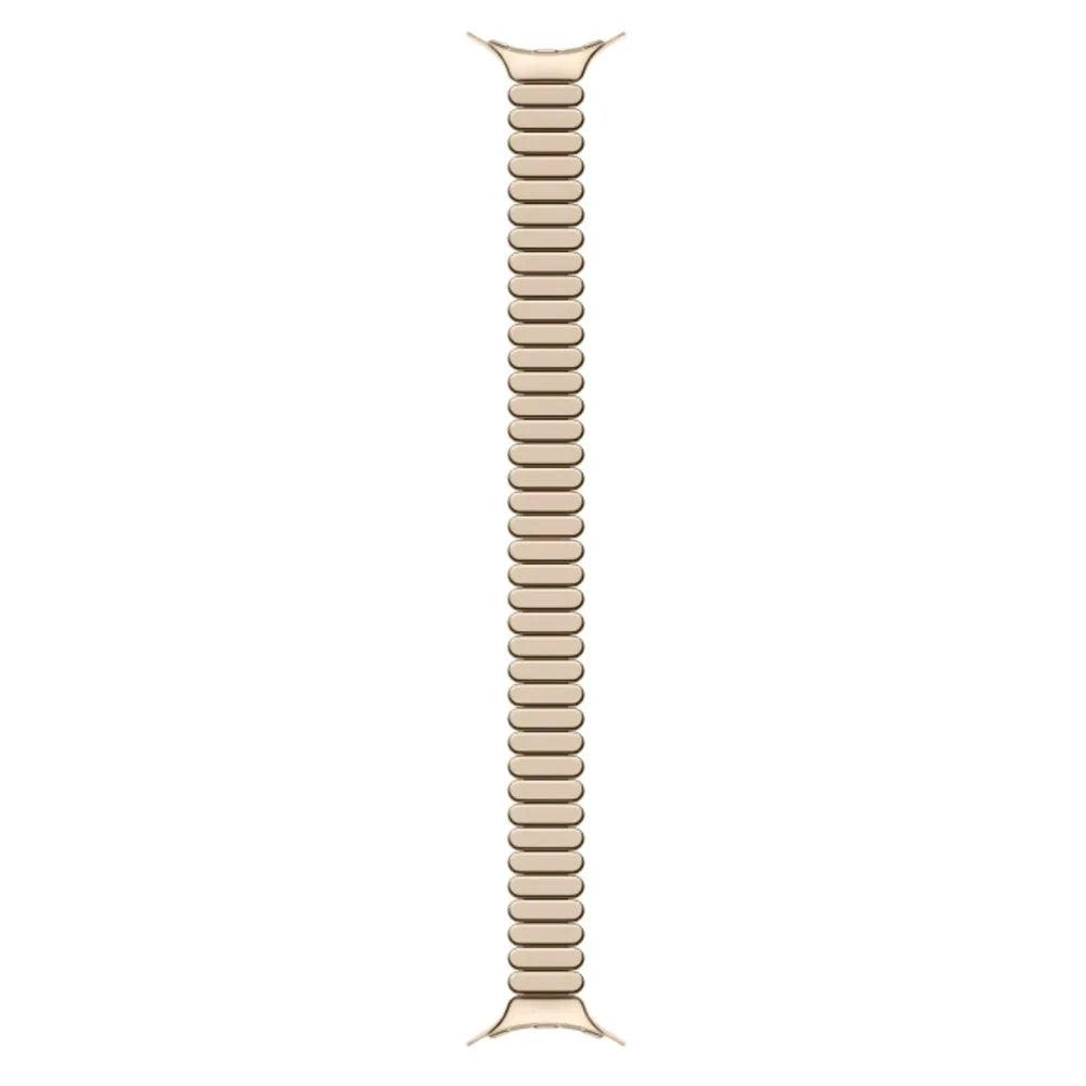 Oval Shape Link Watch Band for Google Pixel Watch 4 45mm / Watch 3 45mm Stainless Steel Wrist Strap with Butterfly Clasp - Champagne Gold - 1