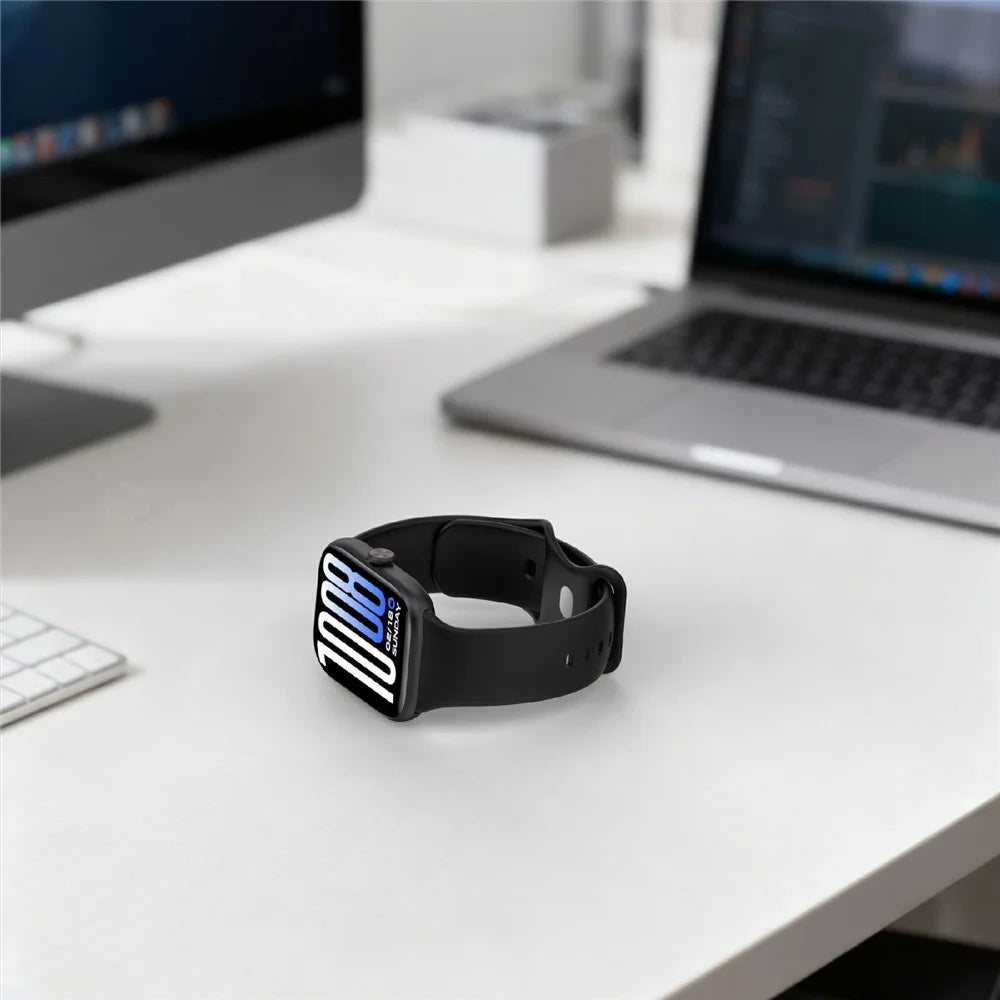 For vivo Watch GT 2 / iQOO Watch GT 2 Silicone Watch Band Butterfly Clasp Steel Buckle Strap - Dark Grey - 7
