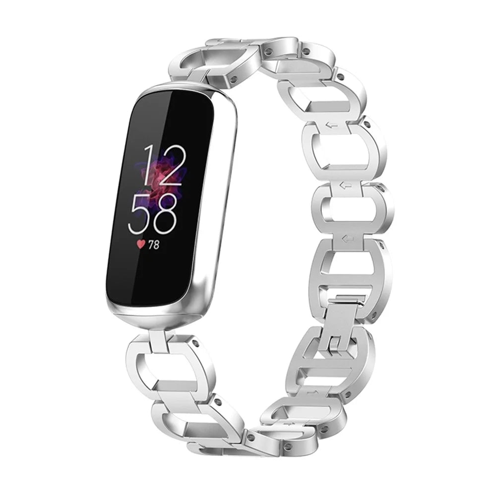 Stainless Steel Watch Band Replacement Bracelet Strap for Fitbit Luxe / Special Edition - Silver - 3