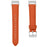 Litchi Texture Genuine Cow Leather Strap for Garmin Fenix 8 47mm / Tactix 8 47mm / quatix 8 47mm Pointed-End Watch Band with Silver Buckle - Orange - 3
