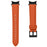 Genuine Cow Leather Strap with Connector for Samsung Galaxy Watch FE 40mm / Watch7 / Watch6 / Watch 5 / Watch4 Litchi Textured Electroplated Buckle Watch Band - Orange  /  Black - 3