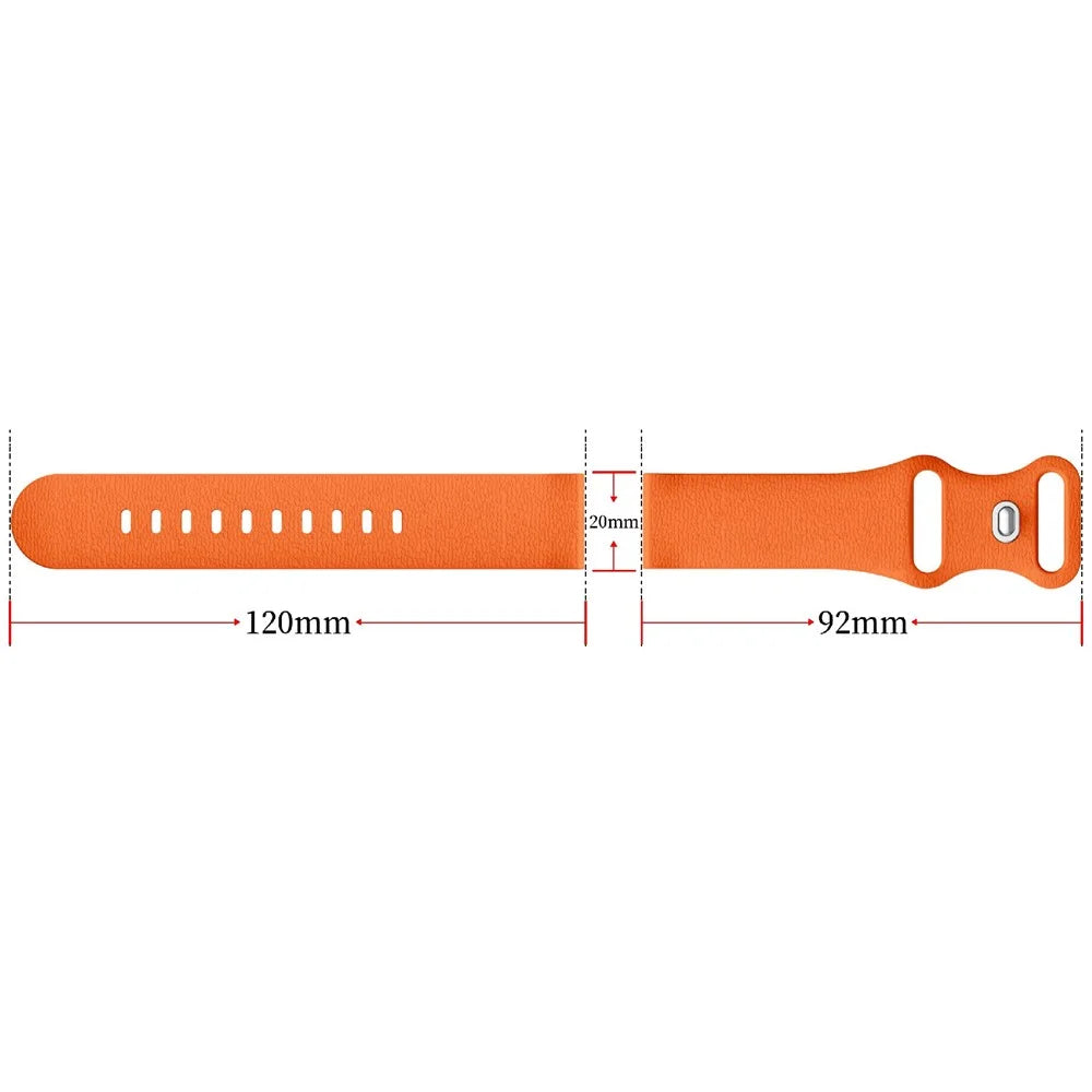 20mm Silicone Watch Band for Samsung Galaxy Watch7 44mm / 40mm / Watch6 Classic 47mm / 43mm Litchi Texture Strap with Butterfly Buckle - Orange - 6