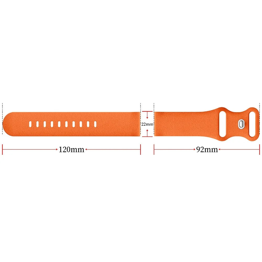 22mm Silicone Watch Band for Huawei Watch GT 6 46mm / GT 5 46mm / GT 5 Pro 46mm Litchi Texture Strap with Butterfly Buckle - Orange - 3