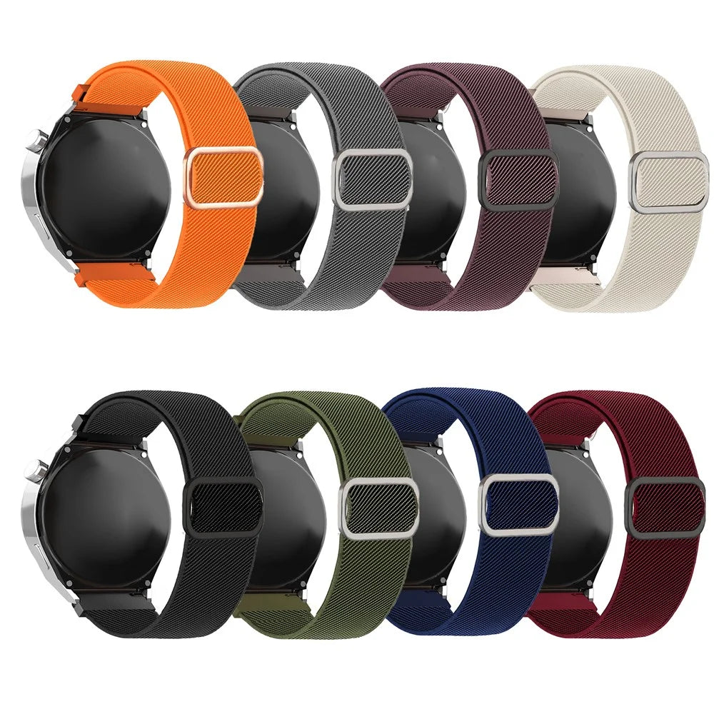 20mm Textured Nylon Watch Band for Samsung Galaxy Watch7 / 6 / 5 / 4 44mm 40mm / Huawei Watch GT 3 42mm / Huami Amazfit GTR Mini Adjustable Wrist Strap with Metal Buckle - Black - 2