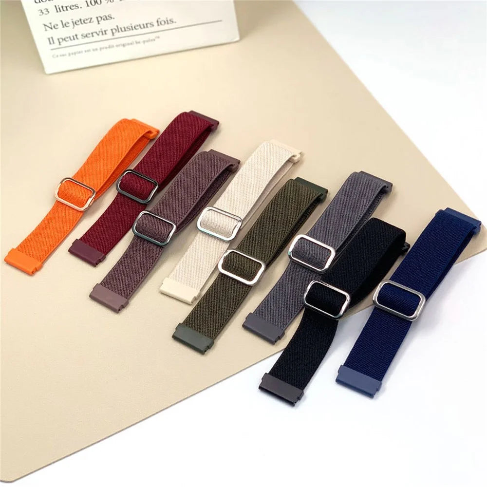 20mm Textured Nylon Watch Band for Samsung Galaxy Watch7 / 6 / 5 / 4 44mm 40mm / Huawei Watch GT 3 42mm / Huami Amazfit GTR Mini Adjustable Wrist Strap with Metal Buckle - Black - 3