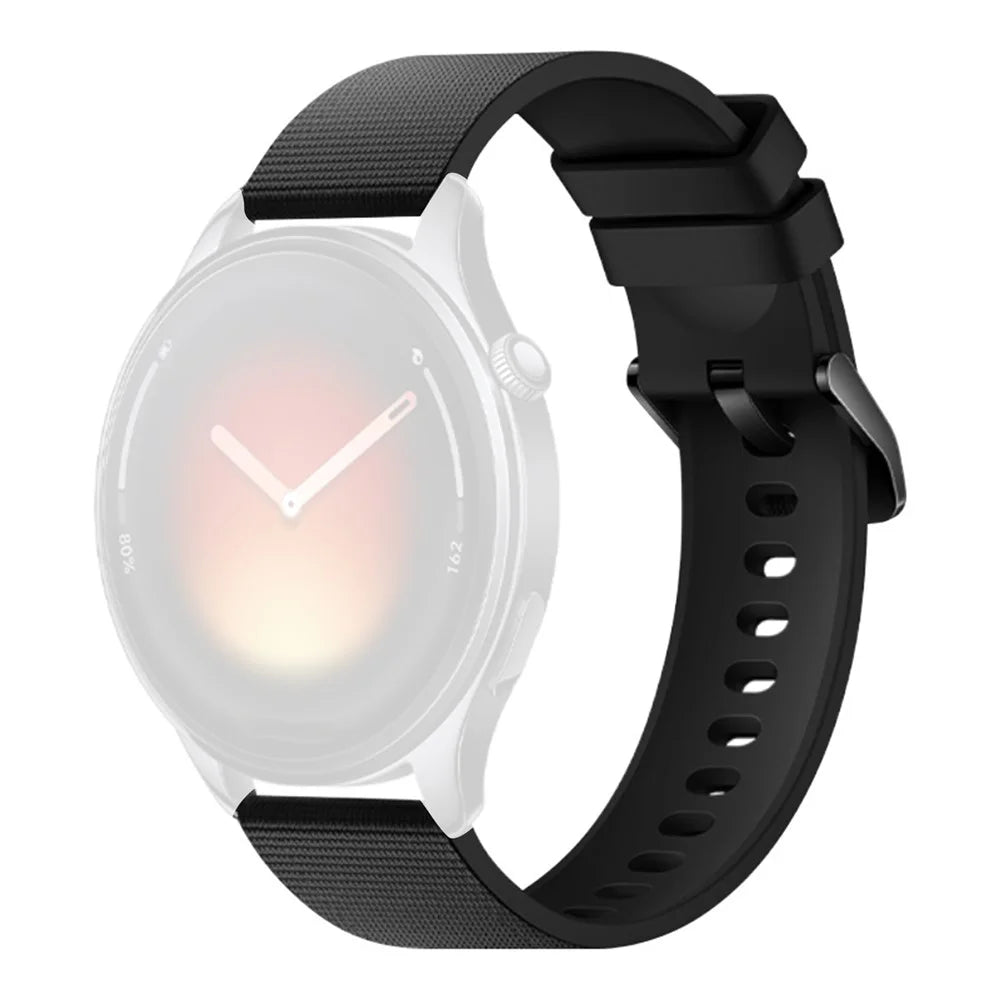 22mm Textured Silicone Strap for Huawei Watch GT 5 Pro / 5 / 4 46mm / Watch 4 / Samsung Galaxy Watch3 45mm / Huami Amazfit GTR 4 46mm / Xiaomi Redmi Watch 5 Active Quick Release Watch Band - Black - 1