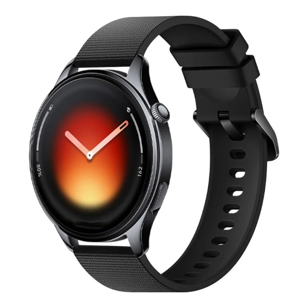 22mm Textured Silicone Strap for Huawei Watch GT 5 Pro / 5 / 4 46mm / Watch 4 / Samsung Galaxy Watch3 45mm / Huami Amazfit GTR 4 46mm / Xiaomi Redmi Watch 5 Active Quick Release Watch Band - Black - 2