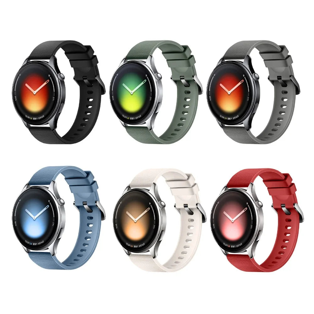 22mm Textured Silicone Strap for Huawei Watch GT 5 Pro / 5 / 4 46mm / Watch 4 / Samsung Galaxy Watch3 45mm / Huami Amazfit GTR 4 46mm / Xiaomi Redmi Watch 5 Active Quick Release Watch Band - Black - 4