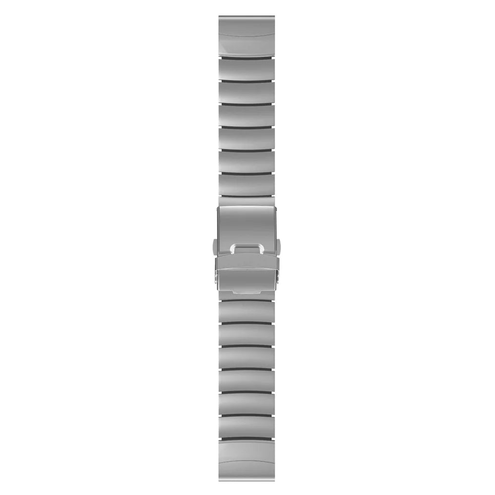 22mm Titanium Alloy + Silicone Watch Band for Garmin Fenix 8 Pro AMOLED 47mm  /  8 47mm  /  E 47mm Quick Release Replacement Strap - Silver  /  Black - 2