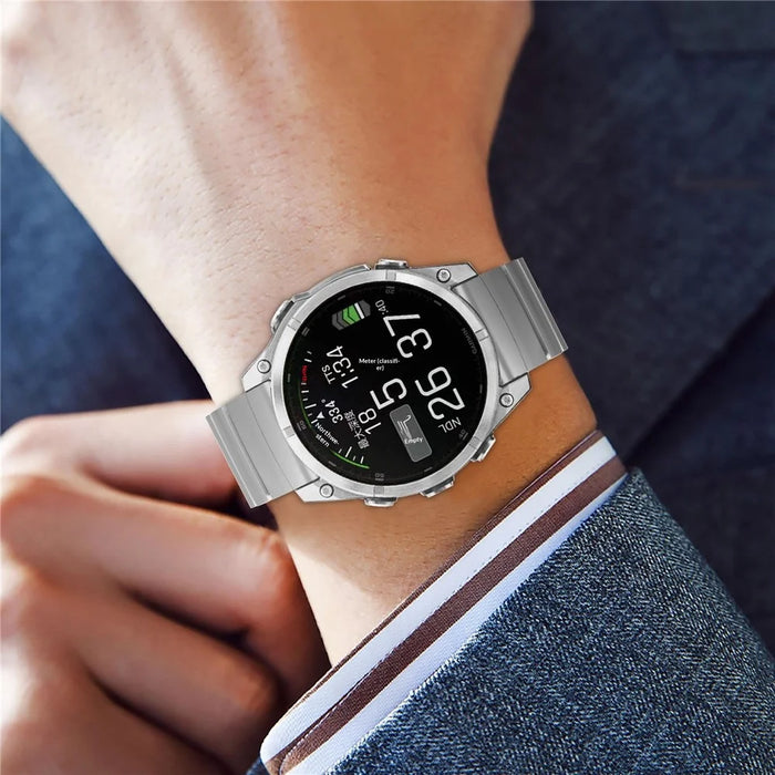 26mm Titanium Alloy + Silicone Watch Band for Garmin Fenix 8 Pro AMOLED 51mm  /  8 51mm  /  Enduro 3  /  Enduro 2 Quick Release Replacement Strap - Black  /  Orange - 6
