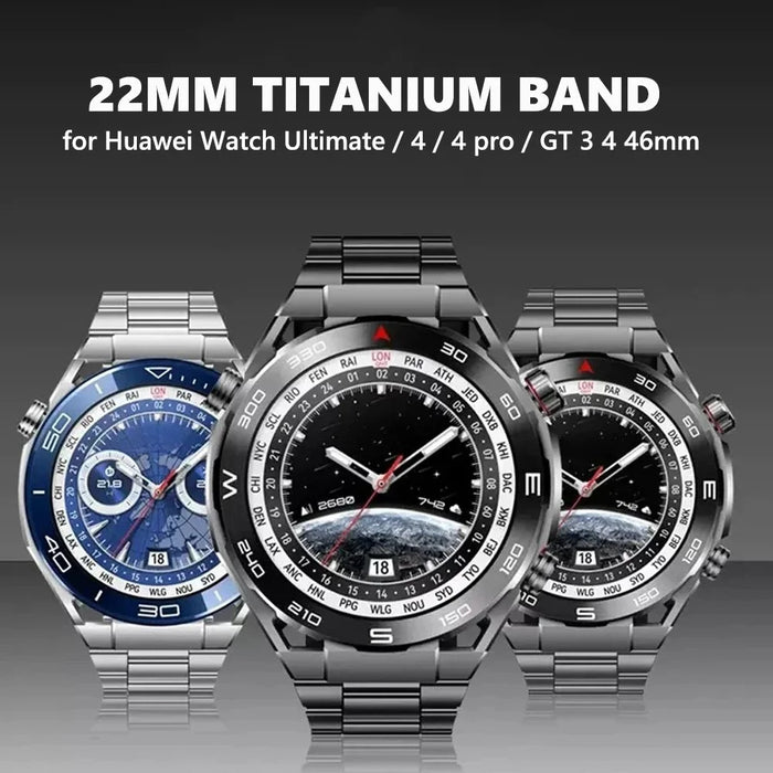 22mm Titanium Alloy Watch Band for Huawei Watch GT 6 / 6 Pro / 5 / 5 Pro / 4 / 3 / 2 46mm Butterfly Clasp Quick Release Strap - Silver - 5