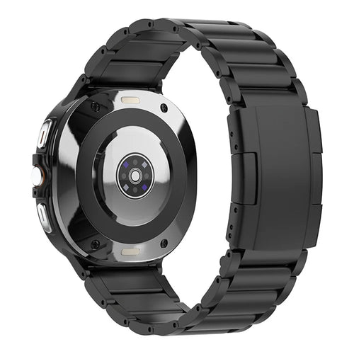 Watch Band For Xiaomi Smart Band 10 Pro / 9 Pro / 8 Pro / Redmi Watch 6 / 5 / 4 3-Bead Turtle Back Buckle Titanium Alloy Strap - Black - 1