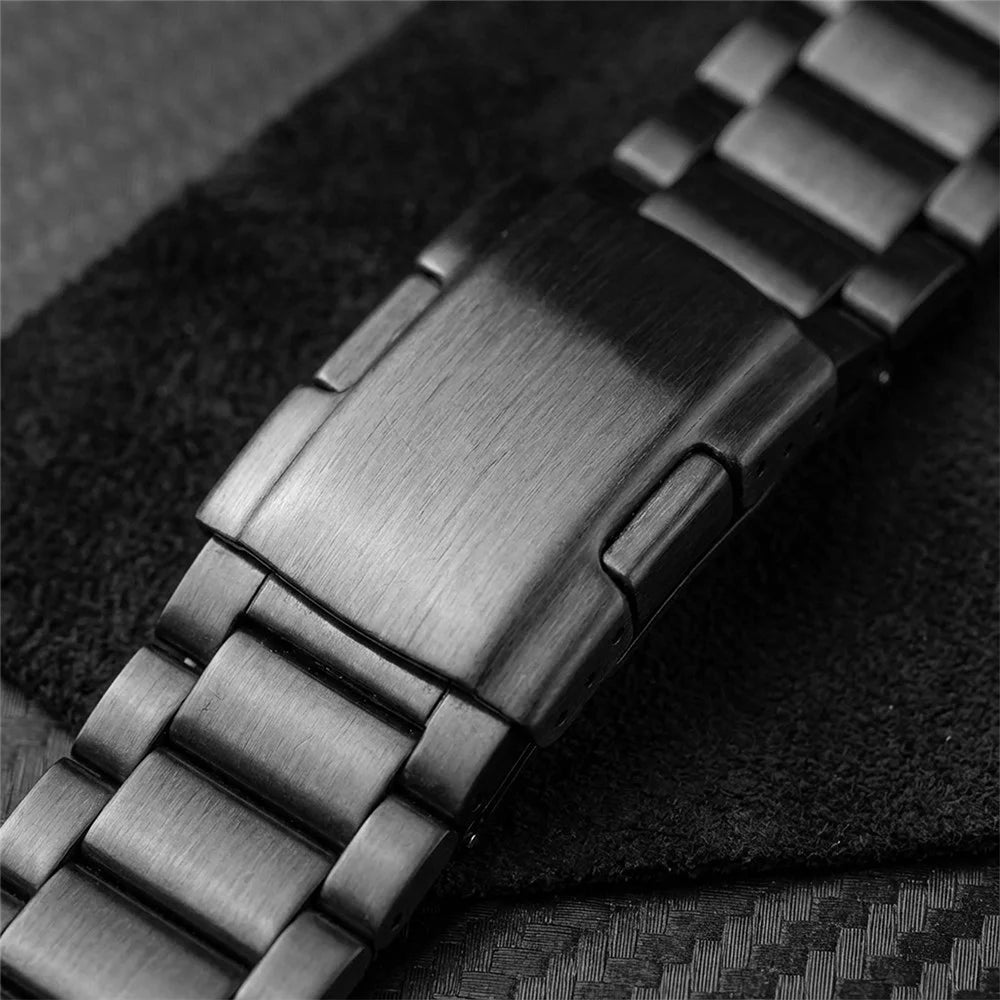 Watch Band For Xiaomi Smart Band 10 Pro / 9 Pro / 8 Pro / Redmi Watch 6 / 5 / 4 3-Bead Turtle Back Buckle Titanium Alloy Strap - Black - 3