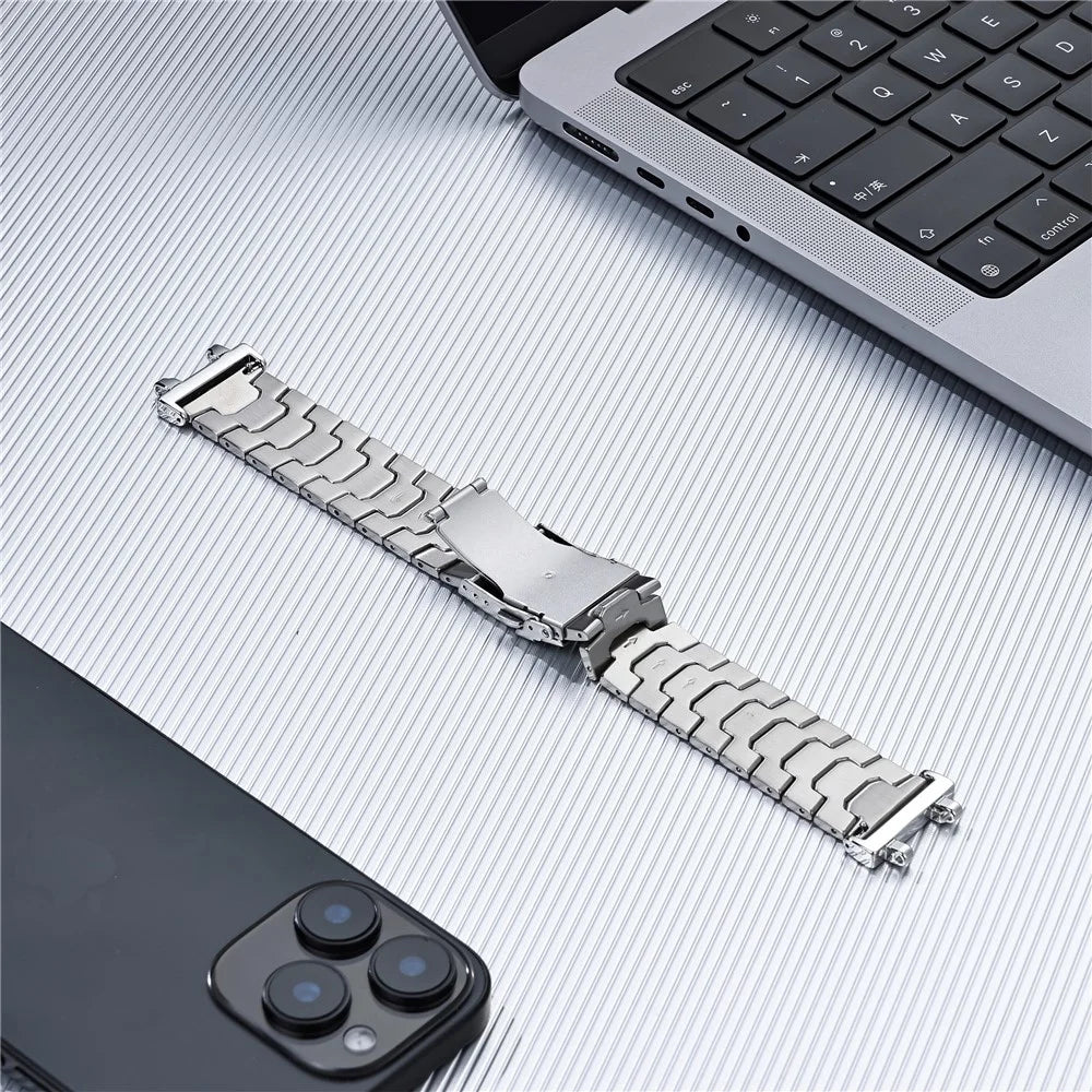 For Huami Amazfit T-Rex Pro Titanium Alloy Watch Strap Adjustable Wristband with Stainless Steel Buckle - Silver - 5