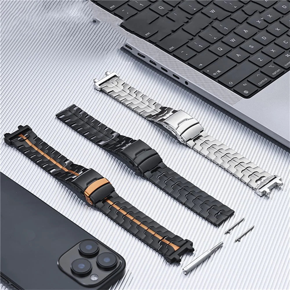 For Huami Amazfit T-Rex Pro Titanium Alloy Watch Strap Adjustable Wristband with Stainless Steel Buckle - Silver - 6