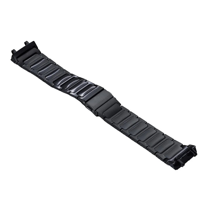 For Huami Amazfit T-Rex Pro Replacement Strap H-Link Stainless Steel Watch Band - Black - 1