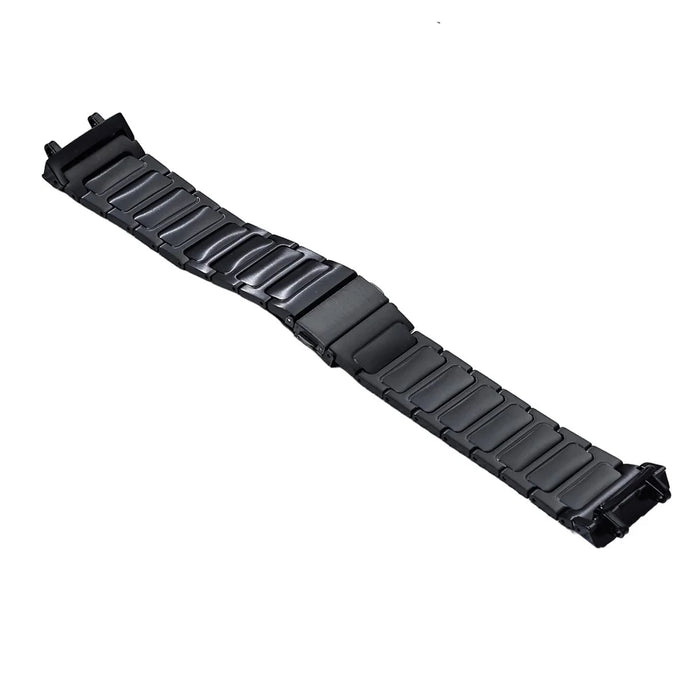 For Huami Amazfit T-Rex 2 Replacement Strap H-Link Stainless Steel Watch Band - Black - 1
