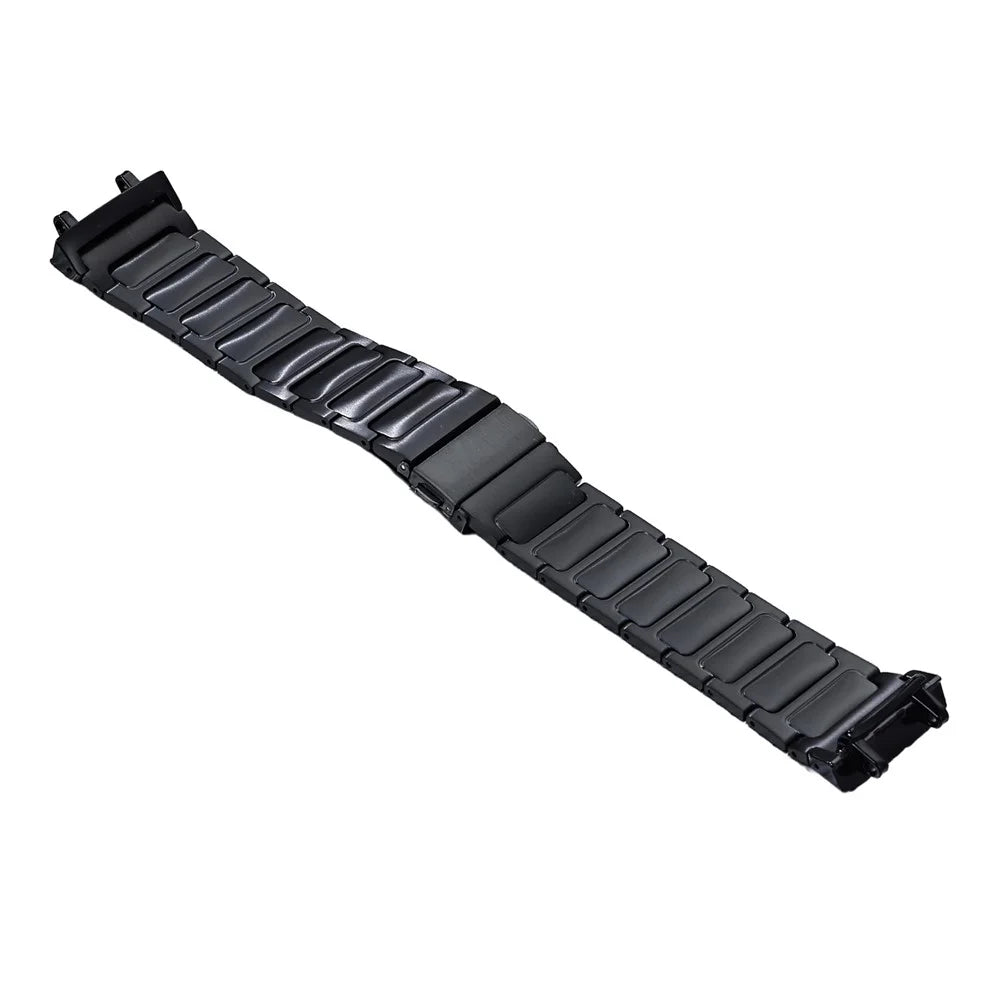For Huami Amazfit T-Rex 3 Replacement Strap H-Link Stainless Steel Watch Band - Black - 1