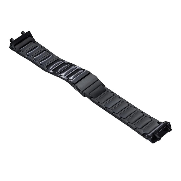 For Huami Amazfit T-Rex 3 Replacement Strap H-Link Stainless Steel Watch Band - Black - 1