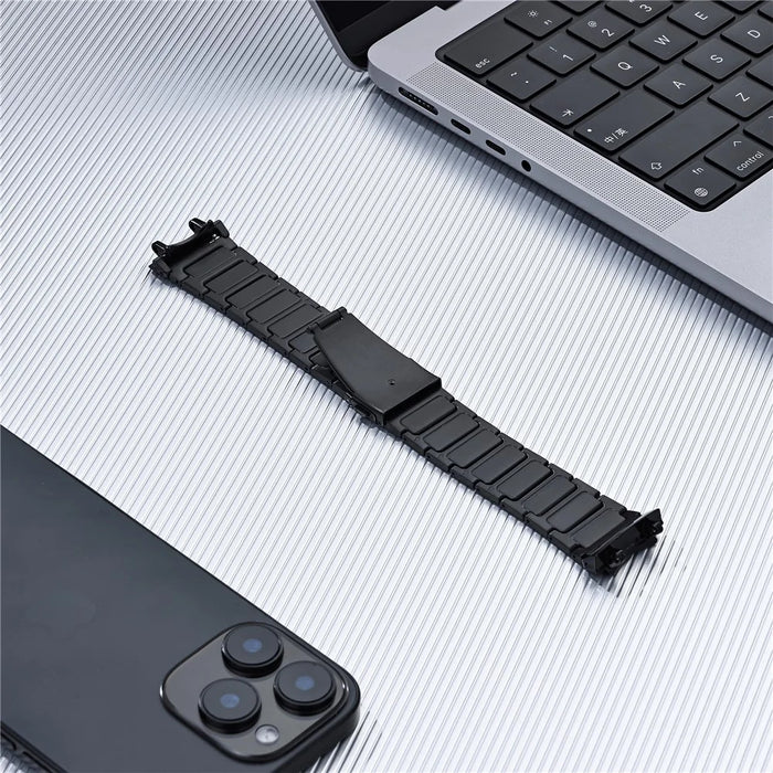 For Huami Amazfit T-Rex 3 Replacement Strap H-Link Stainless Steel Watch Band - Black - 3