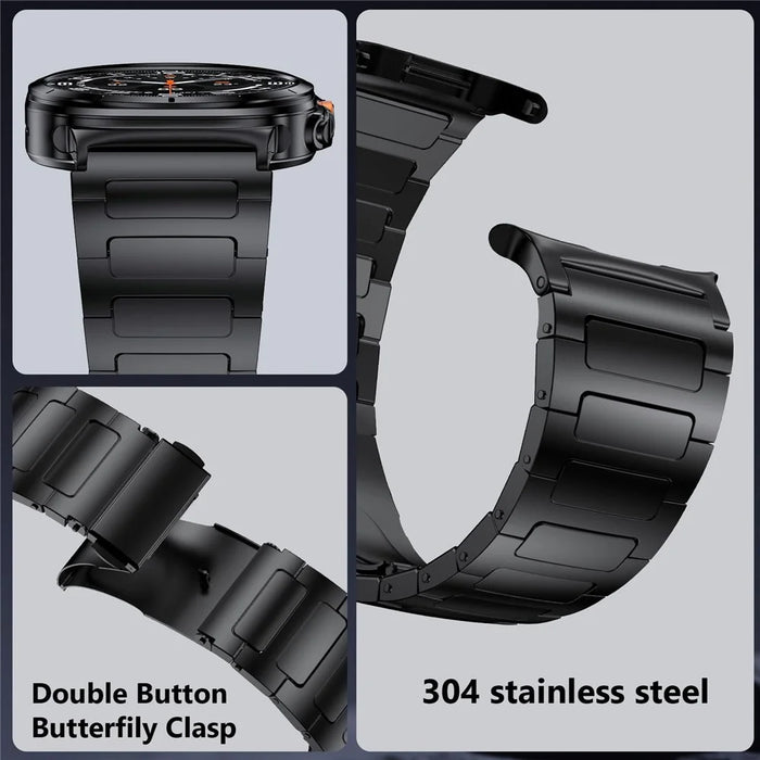 For Huami Amazfit T-Rex 2 Titanium Alloy Watch Strap Replacement Wrist Band - Black - 2