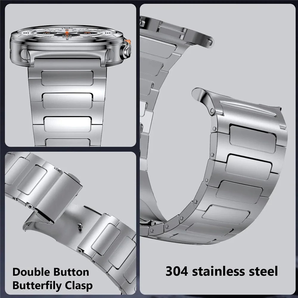 For Huami Amazfit T-Rex 3 Titanium Alloy Watch Strap Replacement Wrist Band - Silver - 2
