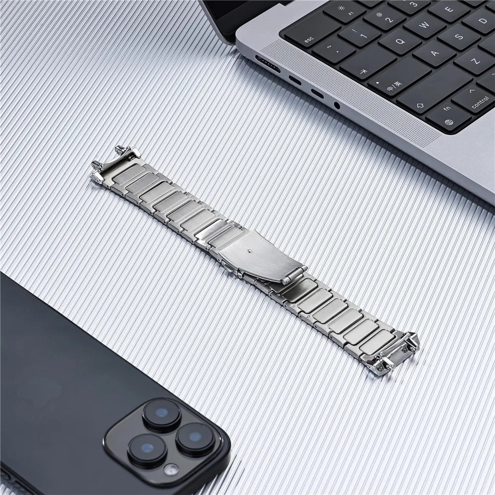 For Huami Amazfit T-Rex 3 Titanium Alloy Watch Strap Replacement Wrist Band - Silver - 3