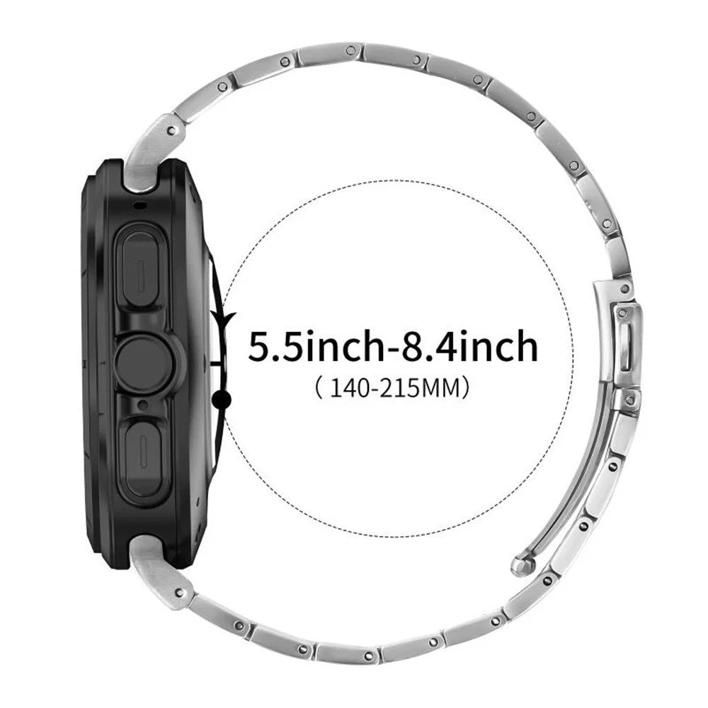 For Huami Amazfit T-Rex 3 Titanium Alloy Watch Strap Replacement Wrist Band - Silver - 5