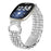 For Fitbit Versa 3 / Sense Watch Band Seven Bead Stainless Steel Strap with Rhinestone Ox Horn Style Connector - Silver - 3