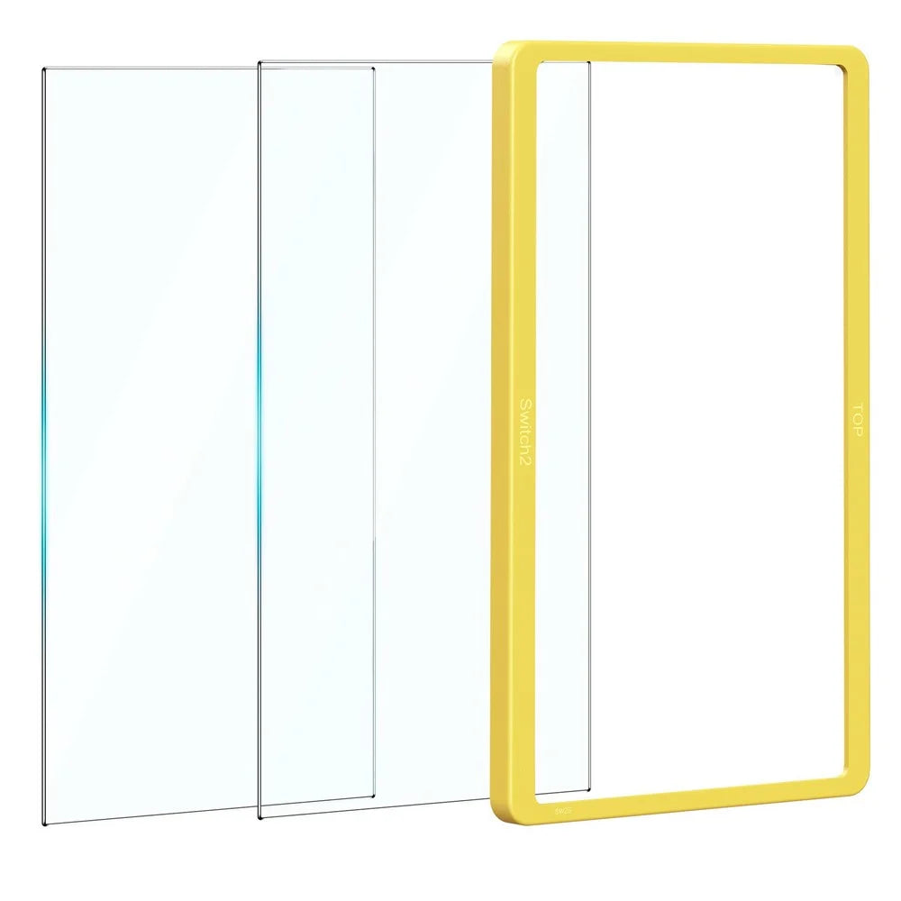 2Pcs For Nintendo Switch 2 Screen Protector Anti Fingerprint HD 9H Explosion-Proof Tempered Glass Film with Alignment Frame - 2