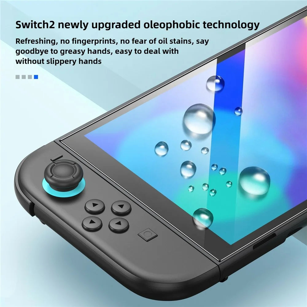2Pcs For Nintendo Switch 2 Screen Protector Anti Fingerprint HD 9H Explosion-Proof Tempered Glass Film with Alignment Frame - 7