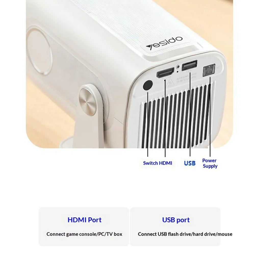 YESIDO TV16 1080P Projector Auto Focus Bluetooth-Compatible 5.4 Smart Home Theater System - EU Plug - 6