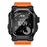 TPU Watch Band for Apple Watch Ultra 3 49mm / Ultra 2 49mm / Ultra 49mm Wrist Strap with Integrated Metal Watch Case - Black / Black / Orange - 3