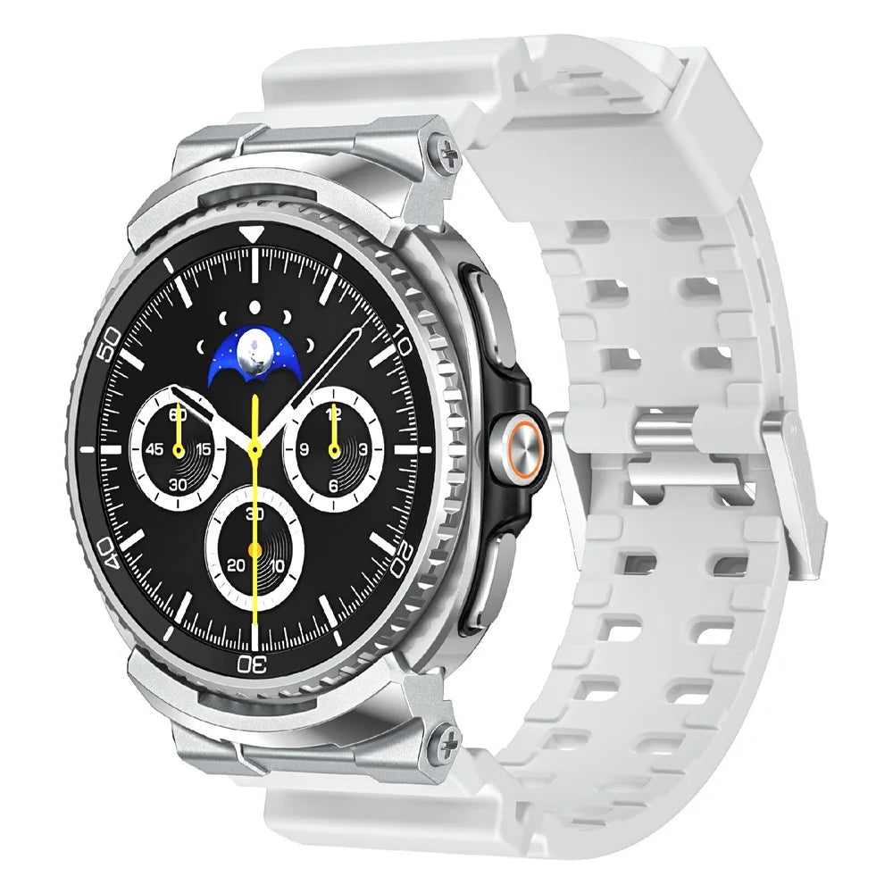 Double-Hole Breathable Strap for Samsung Galaxy Watch8 Classic 46mm / Watch8 40mm / 44mm Silicone Watch Band - White - 2