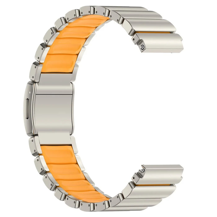 22mm Magnetic Clasp Watch Band for Huawei Watch GT 6 / 6 Pro / 5 / 5 Pro / 4 / 3 / 2 46mm Quick Release Titanium Alloy Wrist Strap - Titanium / Orange - 1