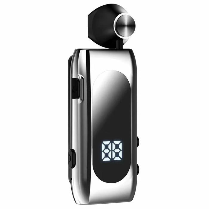 K55 Mono Bluetooth-Compatible Headset Wireless Vibration Business Clip On Telescoping Cable Semi In Ear Earphone - Grey - 1